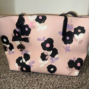 Kate Spade Pink and Black Floral Tote